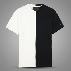 Camiseta de Lona Transpirable para Hombre, Diseño Personalizado al por Mayor, Dos Tonos, Blanco y Negro, Estilo Urbano - Product Image 3