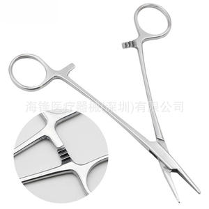 Hai Feng Porte-aiguilles hémostatiques dentaires 12,5 14 16 18 cm, pointes droites et courbées, instruments chirurgicaux pour la formation et les exercices - Product Image 4