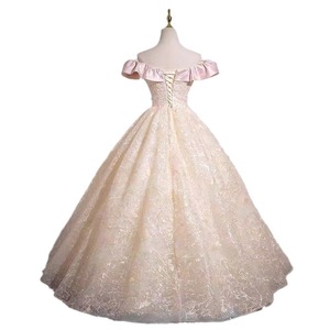 Off The Shoulder Evening Dress Long Skirt Stage Performance Women Polyester Fiber Adult Birthday Party Dress - Product Image 5
