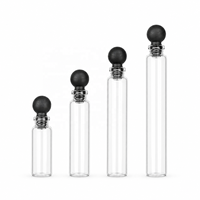 Botol Sampel Parfum Kaca Kosong Grosir 0.5ml 1ml 2ml 3ml Botol Tester Aroma dengan Penutup Bola Hitam