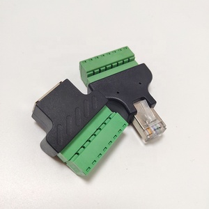 Adaptador de tornillo <span class=keywords><strong>RJ45</strong></span> a 8PIN Terminal verde sin soldadura Conector de red <span class=keywords><strong>RJ45</strong></span> Extensión de cabeza de cristal - Product Image 2