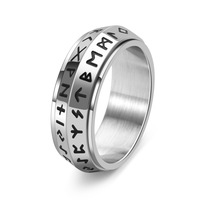 Bague rotative Viking à runes pour hommes et femmes, style géométrique rétro nordique, fourniture de bijoux en gros