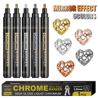 Pena Chrome Plating Permanen Foxfeel, Spidol CD Ujung Bulat 6mm untuk Finishing Logam, Spidol Cat
