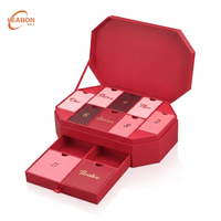 Calendrier de l'Avent de Luxe Réutilisable, Boîte en Papier Portable avec Tiroir Magnétique, Coffret Cadeau pour Bijoux, Cosmétiques, Parfums, Chocolats de Noël