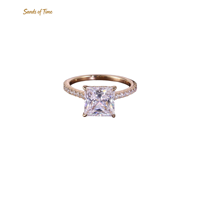Bague de Mariage en Moissanite Taille Princesse Couleur D VVS Plaqué Or 18K pour Femme en Argent Sterling 925 Options 1-5 Carats Commandes Personnalisées