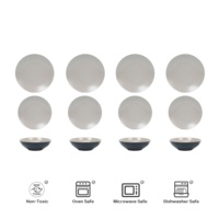 12Pc Beige clair moderne luxe grès ensemble à manger assiette à Dessert haute qualité Premium vaisselle ensembles pour fête invité cuisine