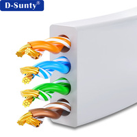 CAT6 Abgeschirmtes UTP PVC Ethernet-Patchkabel für Heimnetzwerk Gaming TV Router Modem Schlankes Unterflur-Kabel 32AWG