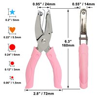 250407 poinçon à papier en métal pour trous d'étoile de cercle de coeur, poinçon d'étiquette à trou unique avec poignée en plastique pour étiquettes d'artisanat de bricolage