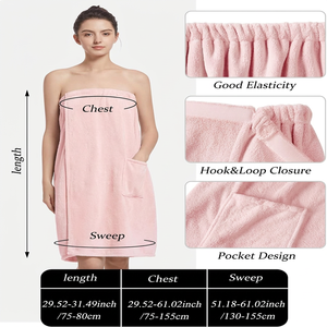 Robe en tissu éponge doux de haute qualité pour femmes avec poche, ajustement sûr et réglable pour le bain, le spa, la maison et les voyages - Product Image 5