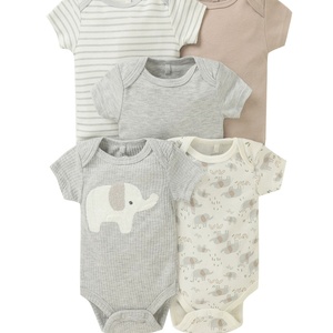Nuevo Estilo de Ropa de Verano para Bebés, Mamelucos de Algodón de Manga Corta para Bebés, Colores y Estampados Aleatorios, Bodys - Product Image 5