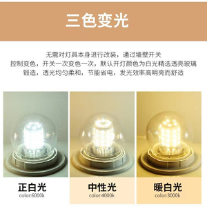 ฐาน E27หลอดไฟ LED 2700K หลอดแก้วสีขาวอุ่นนุ่ม220V มาตรฐาน CE สวิตช์แบบแมนนวล Ra80 25000ชั่วโมง - Product Image 4