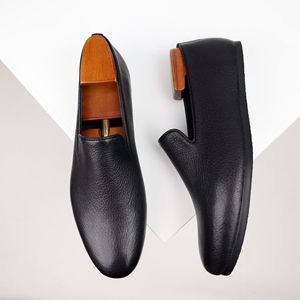 Men's Elegant Genuine Leather Business <b>Shoes</b> Formal Office Breathable Dress Loafers - Product Image 2