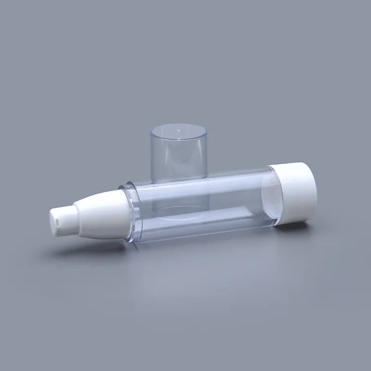 Hot sale 15ml airless pump bottle,clear airless cosmetic bottle