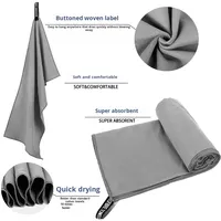 Serviette de bain double face en polaire ultrafine à séchage rapide pour la plage, l'extérieur et le sport, absorbant la transpiration, avec impression de logo