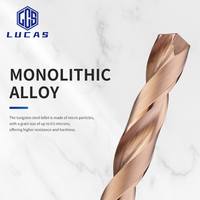 Forets et fraises en alliage de tungstène-cobalt Lucas Tools avec revêtement AlTiN HRC55, 2 cannelures, personnalisables ODM/OEM pour machines CNC