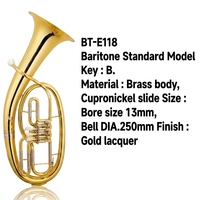 Terompet Standar Berkualitas MODEL Brass B Key Lapisan Emas OEM Tas Kanvas Kain Pembersih