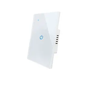 EU Tuya 2.4GHz Wifi smart wall switch 1/2/3/4 Gang tempered glass panel neutral wire required or not required