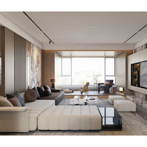 Ensemble de meubles de chambre principale de villa penthouse de luxe, mobilier de chambre complète moderne pour hôtel 5 étoiles, suite avec lit king size surdimensionné - Product Image 3