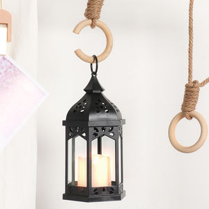 Lanternes suspendues en métal vintage pour jardin extérieur, bougeoirs LED étanches à effet flamme vacillante sans flamme - Product Image 5