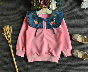 Robe pour bébé en denim à fleurs à manches longues, ensemble de 2 pièces, prête à porter, pour les achats en ligne, avec nœud, décontractée, 100% coton - Product Image 4