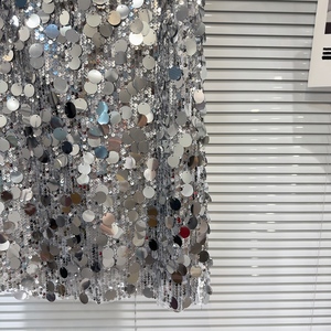 <span class=keywords><strong>Jupe</strong></span> mi-longue <span class=keywords><strong>H</strong></span> pour fille, argentée, à grandes paillettes, style urbain <span class=keywords><strong>et</strong></span> tendance - Product Image 2