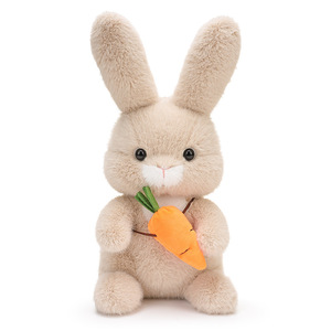 Jouet en peluche petit lapin noir avec une <span class=keywords><strong>carotte</strong></span> c'est une peluche pour les enfants poupée réconfortante pour les apaiser pendant leur anniversaire - Product Image 3