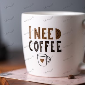 Commercio all'ingrosso moderno personalizzato semplice lettera inglese eco-friendly stile americano lavastoviglie a microonde sicuro cibo in porcellana caffè - Product Image 6