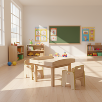 Table d'activités sensorielles et de lecture ergonomique en bois pour enfants de maternelle