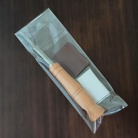 Coupe-pain en acier inoxydable 304 avec manche en bois de hêtre, 5 lames, étui en cuir et couteau à découper les baguettes