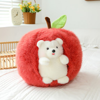 Vente en gros usine : Peluche hérisson mignon en forme de pomme, 30 cm, personnalisable avec logo, livraison rapide B2B, offre spéciale