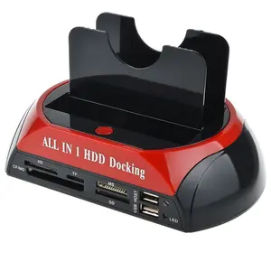 ALL in 1 HDD 도킹 2.5 "3.5" USB 2.0 이중 SATA 하드 디스크베이스 USB SATA 듀얼 디스크 다기능 기반에