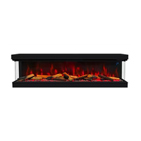 Décoration de cheminée autoportante à flamme simulée en bois de style moderne de 36 pouces pour la maison et l'hôtel