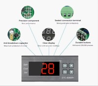 Contrôleur de température numérique STC-8080A+ avec écran LCD en plastique pour réfrigérateur, thermostat à dégivrage automatique, sondes NTC