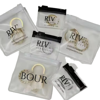 Pochette zippée en PVC transparent givré, petite, avec logo personnalisé imprimé, imperméable, recyclable, marque Tengfei, pour boucles d'oreilles et colliers
