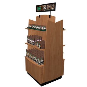 Exhibidor de <span class=keywords><strong>Metal</strong></span> y Madera para Supermercados, Estilo Góndola, para Refrigerios, Dulces, Alimentos, Bebidas, Pan, Pasteles y Postres - Product Image 4