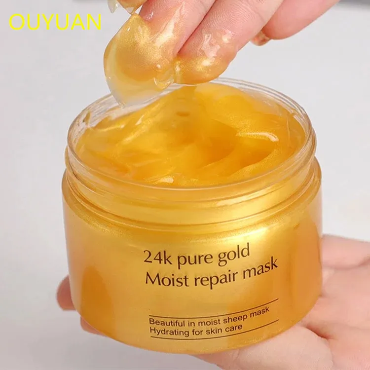 Masker Wajah Label Pribadi, Masker Kolagen Emas 24K untuk Memutihkan Melembabkan