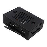 Casing logam Pi oranye cangkang Aloi aluminium hitam dengan kipas antena opsional dan peredam panas tembaga untuk oranye Pi 5 Pro/Ultra