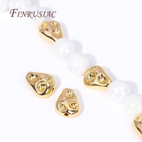 Perles d'espacement irrégulières en laiton plaqué or 18 carats, accessoires et fournitures de perlage DIY pour la confection de bijoux (bracelets et colliers)