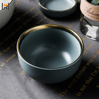 Vente flash : Services de table en céramique, ensembles de vaisselle de luxe avec bordure dorée