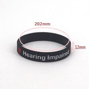 Pulsera de Silicona con Señal de Advertencia para Personas con Discapacidad Auditiva, Regalo de Promoción de Conciencia Médica, Pulsera de Goma Personalizable - Product Image 3