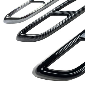 Audi A3 8Y S Line Sportback Sedan 2021+ Exhaust Tip Frame Decal Bumper ABS Adhesive Car Sticker Piano Black Carbon Fiber Texture - Product Image 5