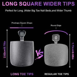 <span class=keywords><strong>Faux</strong></span> <span class=keywords><strong>ongles</strong></span> d'orteils mats carrés ultra-fins et flexibles, sans lime, à presser, pour extensions et usage quotidien - Product Image 3