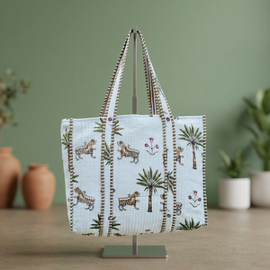 Bolsos Tote de Moda Bohemia Vintage Ecológicos de Alta Calidad, Bolsos Tote de Algodón Estampados a Mano con Logotipo Personalizado para Mujer - Product Image 2