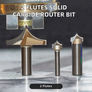 YUFU 2 Flutes Solid Carbide TiCN Coated Lathe Bit up Cut for <b>Wood</b> <b>Carving</b> with 3-Year Warranty - Product Image 2