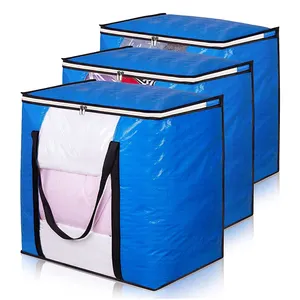 الملابس البطانيات لحاف المعزون حقيبة التخزين 90L ل البطانيات الملابس البلوزات الفراش المنظم مع مقابض