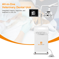 OliveVet Unité Dentaire Vétérinaire Portable Électrique sur Chariot avec Compresseur d'Air, Lampe LED Mobile Sans Ombre pour Endoscopie et Scaler