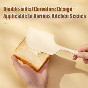 Spatule à pâte en silicone de qualité alimentaire, lame large avec noyau en acier inoxydable pour la pâtisserie, les gâteaux et la préparation culinaire - Product Image 3