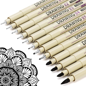 Juego de 12 Rotuladores de Punta Fina para Dibujo Artístico, Tinta Negra Resistente al Agua, Marcadores de Tinta de Archivo para Artistas, Delineadores para Bocetos - Product Image 1