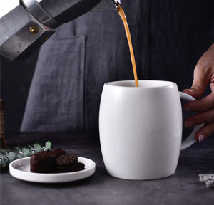 Mug à café en céramique blanc classique, grande tasse en grès personnalisable avec logo pour hôtel, restaurant, café, bureau, vente en gros, cadeau de mariage - Product Image 1