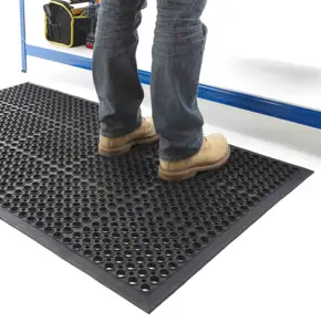 Holes Anti Fatigue Drainage Anti Non Slip Restaurant Commercial Rubber Kitchen Floor Mats with Holes